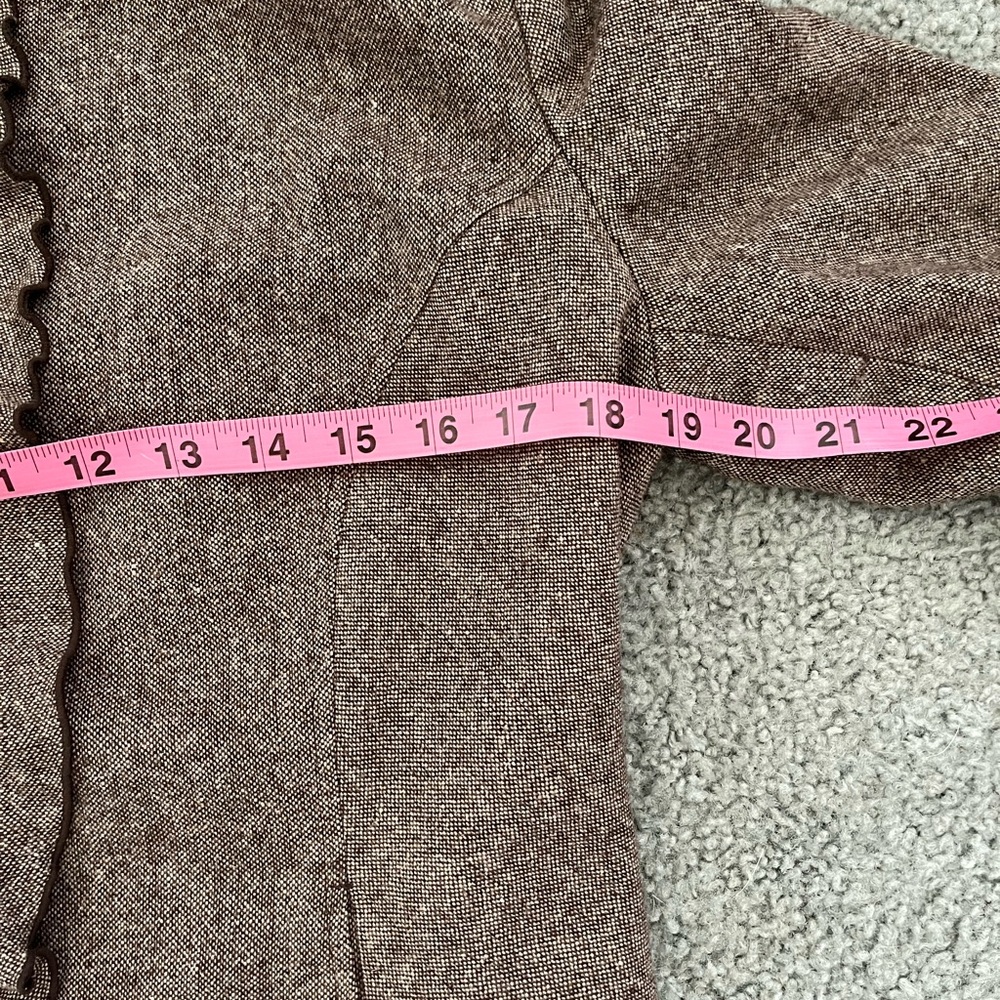 To The Max Brown Ruffle Front Blazer - Picture 10 of 13